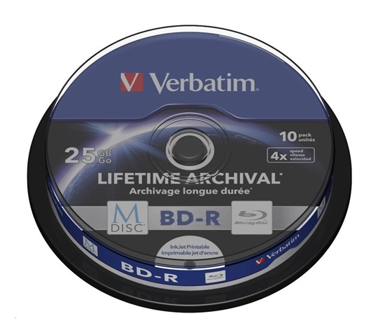 VERBATIM MDisc BD-R(10-pack)Spindle/4x/25GB