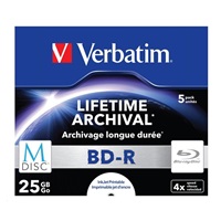 VERBATIM MDisc BD-R(5-pack)Jewel/4x/25GB
