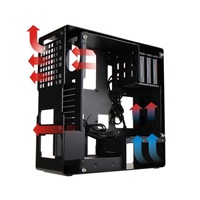 IN WIN skříň 904 Plus, Midi Tower, bez zdroje, Black