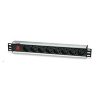 Intellinet 19" Rackmount 8-Way Power Strip - German Type, rozvodný panel, 8x DE zásuvka, 3m kabel