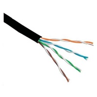 UTP kabel PlanetElite, Cat6, drát, venkovní PE, černý, 305m