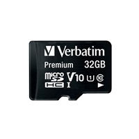 VERBATIM MicroSDHC karta 32GB Premium, U1 + SD adaptér