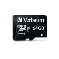 VERBATIM MicroSDXC karta 64GB Pro, U3 + adaptér