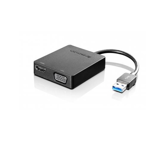 LENOVO adaptér Universal USB 3.0 to VGA/HDMI - přenos signálu přes VGA nebo HDMI