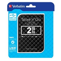 VERBATIM HDD 2.5"  2TB Store 'n' Go Portable Hard Drive USB 3.0, Black GEN II