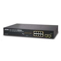 Planet GS-4210-8P2S PoE+ switch 8x 10/100/1000Base-T, 2x SFP, 802.3at do 120W, VLAN, SNMP/WEB