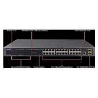PLANET GS-4210-24T2S Switch 24 x 10/100/1000 + 2x 100/1000 SFP, WebSmart/SNMP, kov, rack