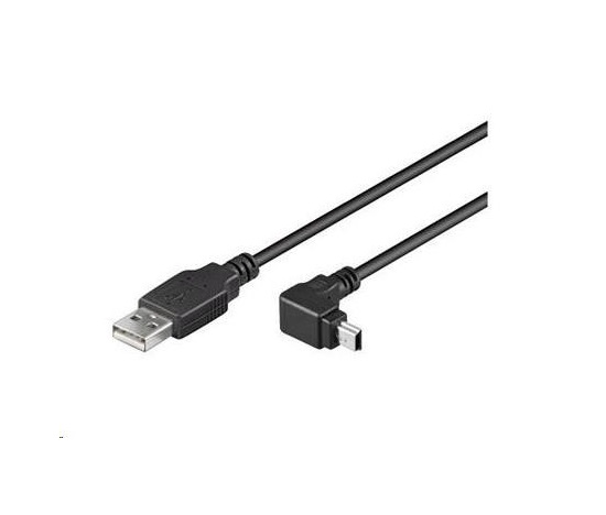 PREMIUMCORD Kabel USB 2.0 A-Mini B (5pin) propojovací, úhlový 1,8m