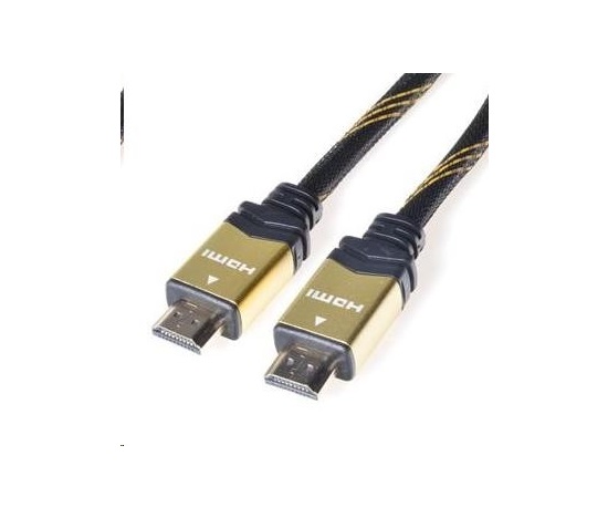 PREMIUMCORD Gold HDMI High Speed + Ethernet kabel (v1.4), opletený, zlacené konektory, 2m