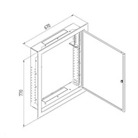 TRITON SGA rozvaděč hybridní pod omítku, 4U svisle, 2U vodorovně, nosnost 30kg