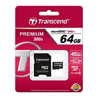TRANSCEND MicroSDXC karta 64GB Class 10, UHS-I (45MB/s)