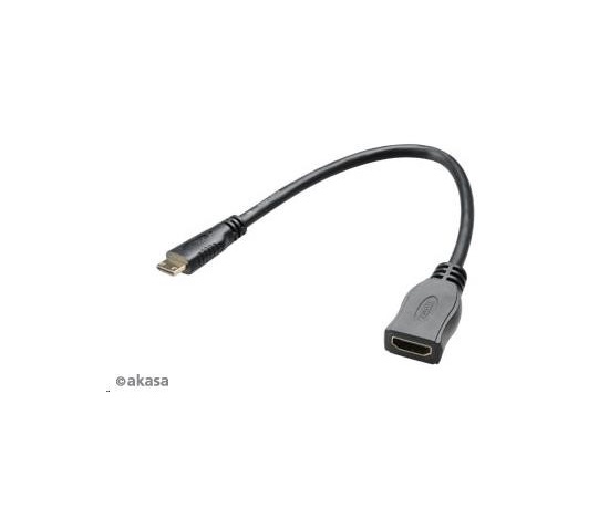 AKASA kabel  redukce HDMI mini na HDMI female, full HD, 25cm