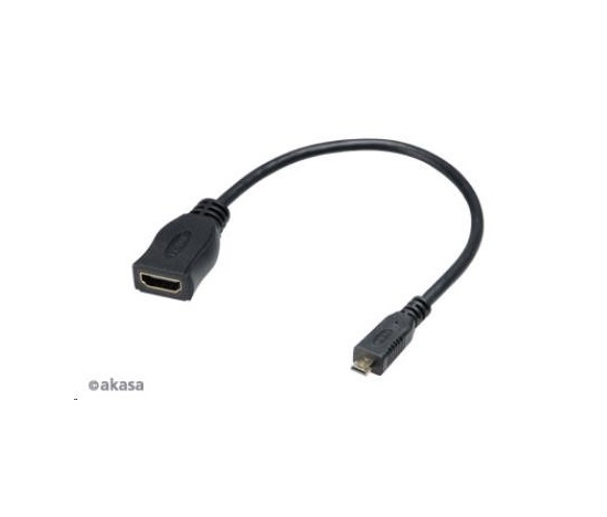 AKASA kabel  redukce HDMI micro na HDMI female, full HD, 25cm