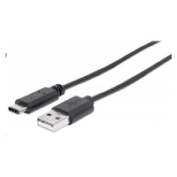 MANHATTAN Kabel USB 2.0 C, C Male / A Male, 1m, černý