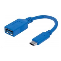 MANHATTAN Kabel USB 2.0 A - USB 3.1 C (F/M), modrý