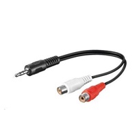 PREMIUMCORD Kabel audio 3,5mm Jack - 2x Cinch 20cm (M/F, stereo)