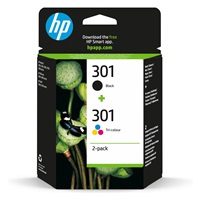 HP 301 Ink Cartridge Combo 2-Pack, N9J72AE