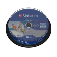 VERBATIM BD-R SL Datalife HTL (10-pack)Blu-Ray/Spindle/6x/25GB Wide Printable