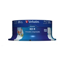 VERBATIM BD-R SL Datalife HTL (25-pack)Blu-Ray/Spindle/6x/25GB Wide Printable