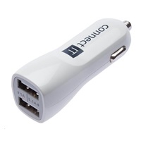 CONNECT IT USB PREMIUM nabíječka univerzální do auta (2x USB 3,1A a 1A), bílá