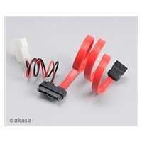 AKASA kabel SATA kombinovany kabel pro připojení slim DVD a BR mechanik, 40cm