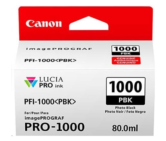 Canon CARTRIDGE PFI-1000PBK photo černá pro ImagePROGRAF PRO-1000 (256 str.)