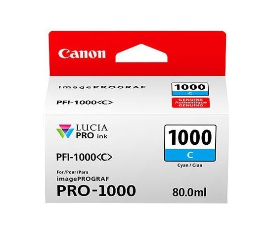 Canon CARTRIDGE PFI-1000C azurová pro ImagePROGRAF PRO-1000 (675 str.)