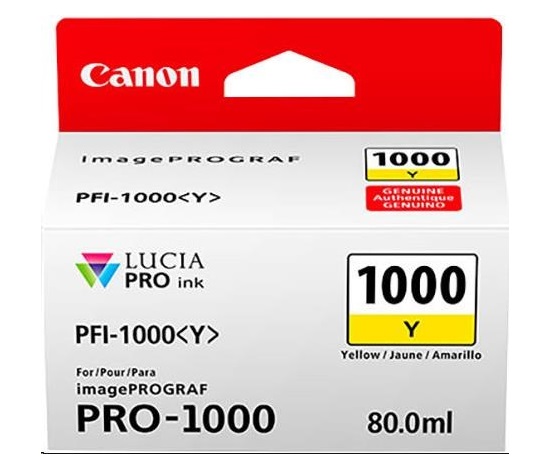 Canon CARTRIDGE PFI-1000Y žlutá pro ImagePROGRAF PRO-1000 (329 str.)