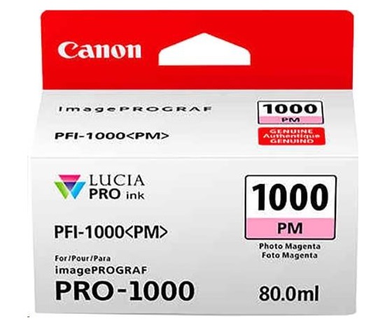 Canon CARTRIDGE PFI-1000 PM photo purpurová pro ImagePROGRAF PRO-1000 (374 str.)