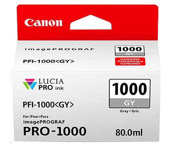 Canon CARTRIDGE PFI-1000GY šedá pro ImagePROGRAF PRO-1000 (1465 str.)