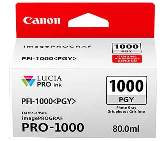 Canon CARTRIDGE PFI-1000PGY photo šedá pro ImagePROGRAF PRO-1000 (270 str.)