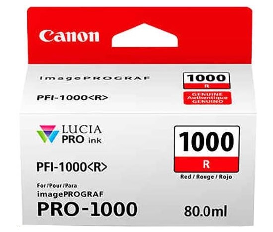 Canon CARTRIDGE PFI-1000R červená pro ImagePROGRAF PRO-1000 (935 str.)