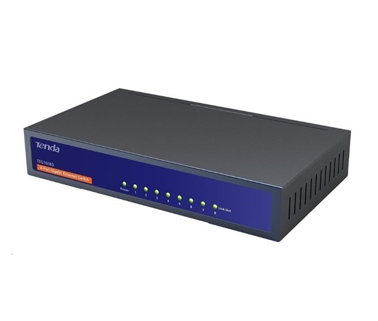 Tenda TEG1008D 8-portový Gigabit Ethernet Switch, 10/100/1000Mbps, Kov