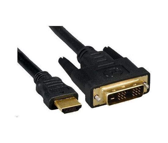 PREMIUMCORD Kabel HDMI - DVI-D 1m (M/M, zlacené kontakty, stíněný)