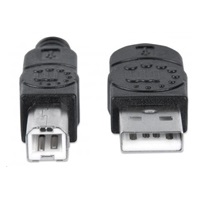 MANHATTAN Hi-Speed USB Device Cable, Type-A Male / Type-B Male, 5m (3 ft.), Black