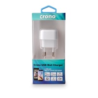 CRONO univerzální USB nabíječka, 1x USB, 1000 mA, bílá