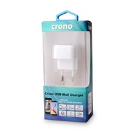 CRONO univerzální USB nabíječka, 1x USB, 1000 mA, bílá