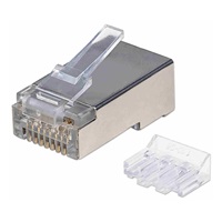Intellinet konektor RJ45, Cat6A, stíněný STP, 15µ, drát, 90 ks v nádobě