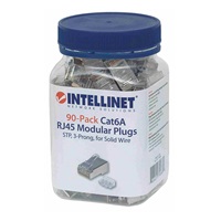 Intellinet konektor RJ45, Cat6A, stíněný STP, 15µ, drát, 90 ks v nádobě