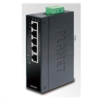 Planet switch IGS-501T, průmysl.verze 5x10/100/1000, DIN, IP30, -40 až 75°C, 12-48V, ESD+EFT