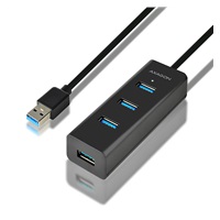 AXAGON HUE-S2BL, 4x USB 3.0 CHARGING hub, micro USB nap. konektor, kabel USB-A 1.2m