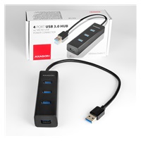 AXAGON HUE-S2B, 4x USB 3.0 CHARGING hub, micro USB nap. konektor, kabel USB-A 30cm
