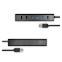 AXAGON HUE-SA7BP, 7x USB 3.0 ALU CHARGING hub, vč. AC adaptéru, kabel USB-A 40cm