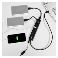 AXAGON HUE-SA7BP, 7x USB 3.0 ALU CHARGING hub, vč. AC adaptéru, kabel USB-A 40cm