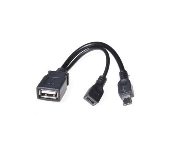 PREMIUMCORD  USB redukce kabel USB A/female+Micro USB/female - Micro USB/male OTG