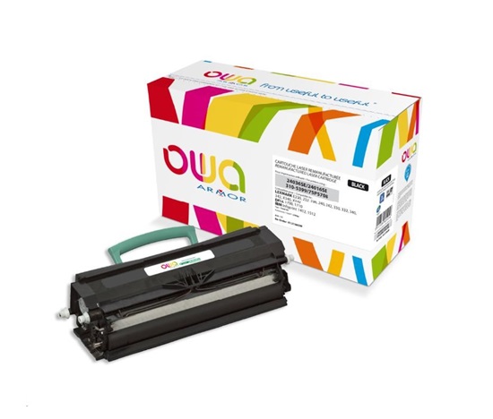 OWA Armor toner pro LEXMARK E230, 232, 238, 240, 242, 330, 332, 340, 342, X340, X342, 2500 Stran, 12A8400, černá/black