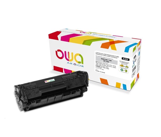 OWA Armor toner pro HP Laserjet 1010, 1012, 1015, 1020, 1022, M1005, AIO 3015, , 2000 Stran, Q2612A, černá/black