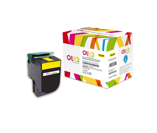 OWA Armor toner pro LEXMARK C540, 543, 544, 546, X543, X544, X546, X548, 2000 Stran, C540H1YG, žlutá/yellow