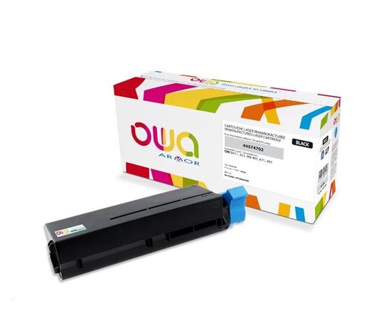 OWA Armor toner pro OKI B411, B431, MB461, MB471, MB491, 3000 Stran, 44574702, černá/black
