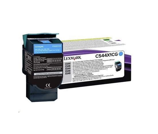 LEXMARK C544, X544 Cyan Extra High Yield Return Programme Toner Cartridge (4K)
